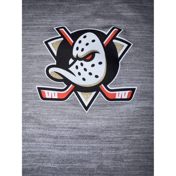 Fanatics Anaheim Ducks Mens Pullover Heather Gray 1/4 Zip Hockey Sweatshirt L - Picture 3 of 5